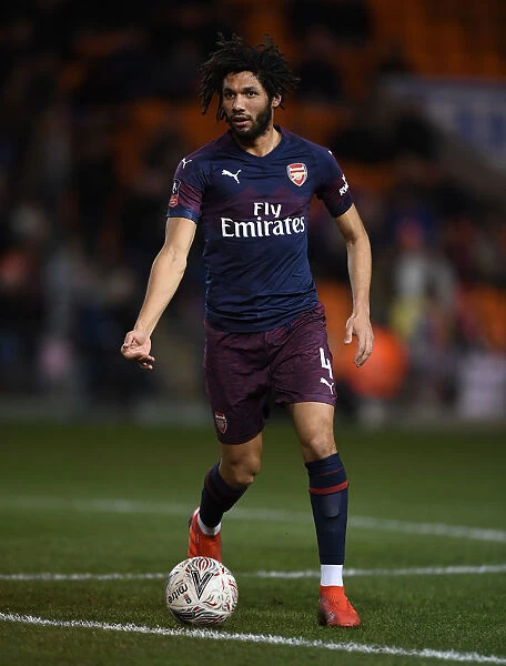 Arsenal's Mohamed Elneny in FA Cup Action against Blackpool (2019)