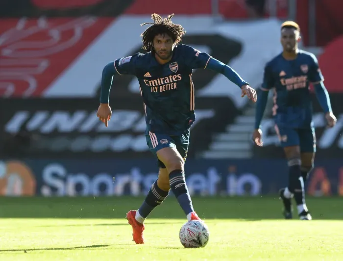 Framed Print : Arsenal's Mohamed Elneny in FA Cup Action: Southampton vs Arsenal (2021)
