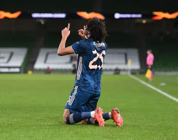 Framed Print : Arsenal's Mohamed Elneny Scores Second Goal in UEFA Europa League Victory over Dundalk