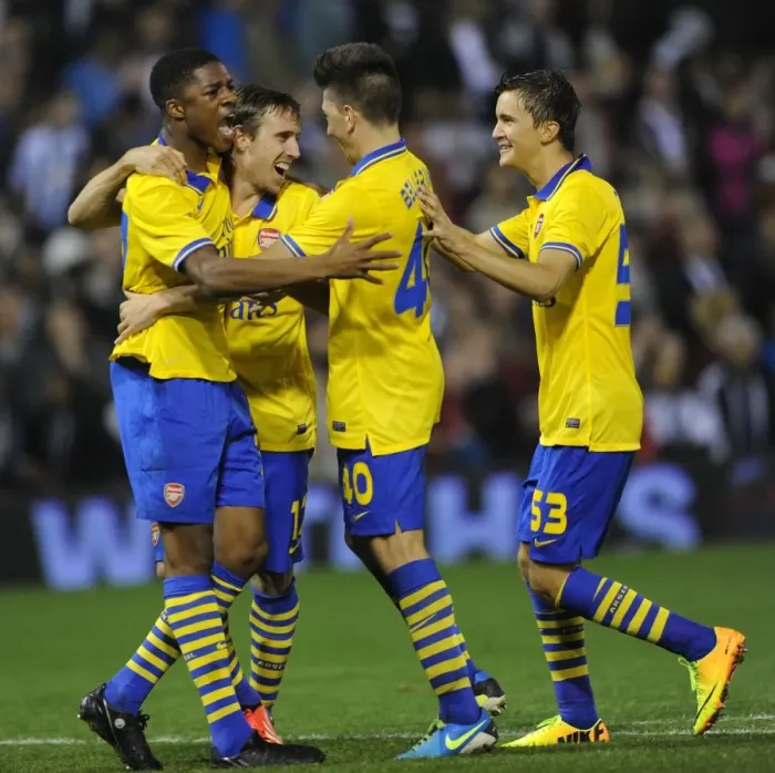 Framed Print : Arsenal's Monreal, Akpom, Bellerin, and Olsson Celebrate Penalty Shootout Victory over West Bromwich Albion Framed Print : Arsenal's Monreal, Akpom, Bellerin, and Olsson Celebrate Penalty Shootout Victory over West Bromwich Albion