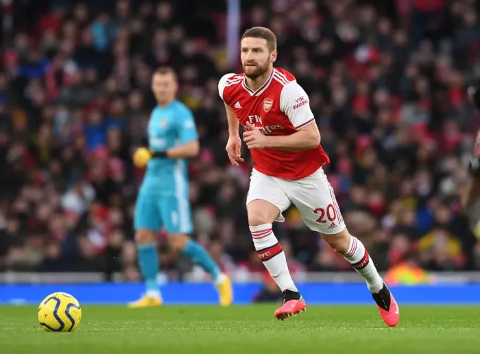 Framed Print : Arsenal's Mustafi in Action against Newcastle United - Premier League 2019-2020