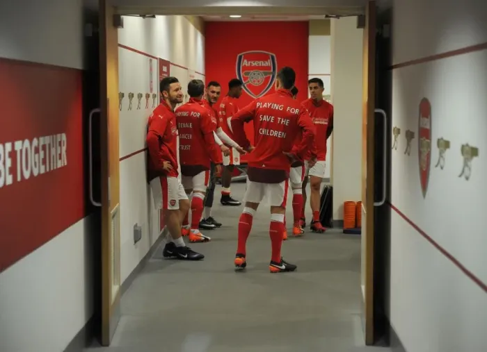 Framed Print : Arsenal's Mustafi and Koscielny Gear Up for Arsenal vs Stoke City (2016-17)