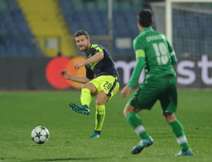 Framed Print : Arsenal's Mustafi Shines in UEFA Champions League Clash against Ludogorets (November 2016)