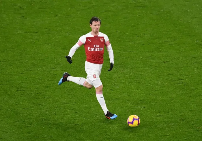 Framed Print : Arsenal's Nacho Monreal in Action against Cardiff City (2018-19)