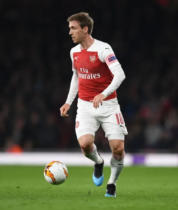 Framed Print : Arsenal's Nacho Monreal in Europa League Action vs BATE Borisov (2018-19)