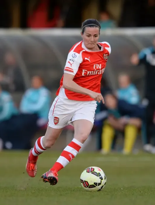 Framed Print : Arsenal's Natalia Pablos Sanchon in Action during WSL Clash against Chelsea Ladies