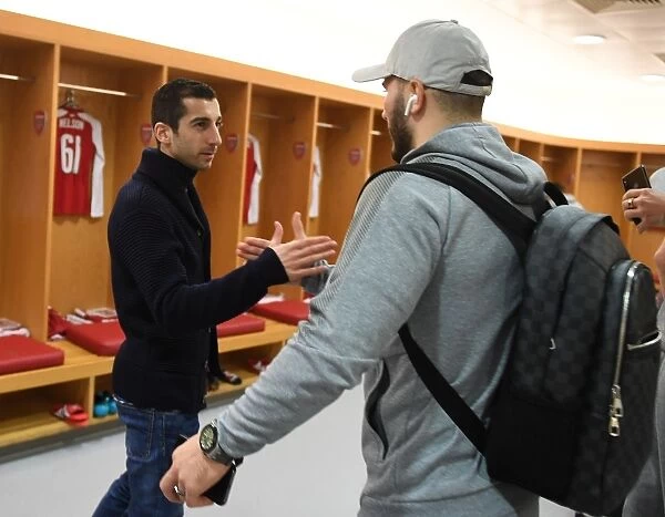 Arsenal's New Signings Mkhitaryan and Kolasinac Share a Moment Before Carabao Cup Semi-Final vs Chelsea