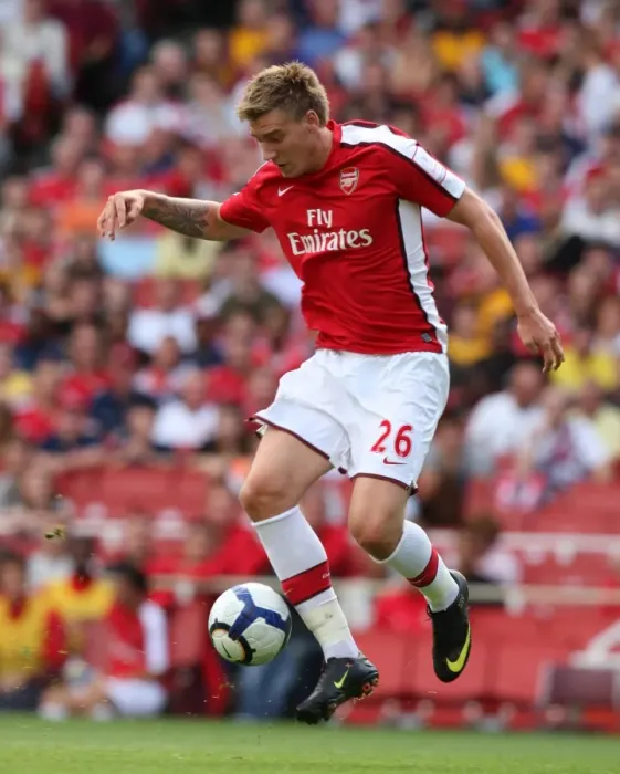 Framed Print : Arsenal's Nicklas Bendtner Scores in 3:0 Emirates Cup Victory over Rangers