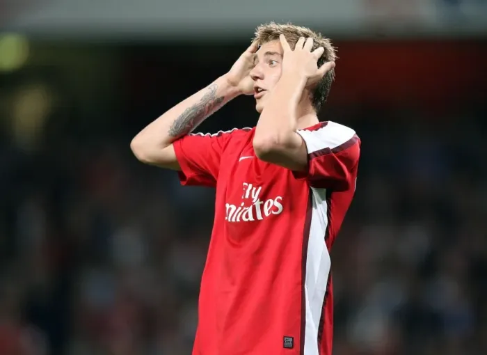 Framed Print : Arsenal's Nicklas Bendtner Scores in 4-0 Victory over FC Twente in UEFA Champions League