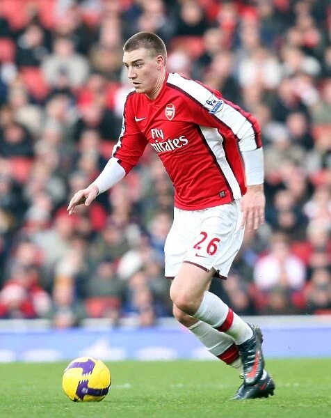 Arsenal's Nicklas Bendtner Scores the Only Goal in 1:0 Victory over Portsmouth in the Barclays Premier League at Emirates Stadium (December 28, 2008)