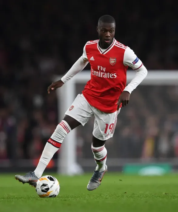 Framed Print : Arsenal's Nicolas Pepe in Action: Arsenal FC vs. Vitoria Guimaraes, UEFA Europa League 2019-20