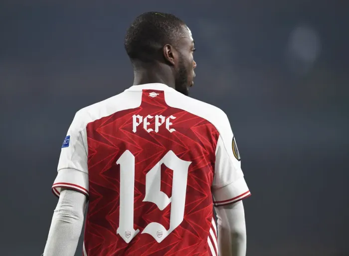 Framed Print : Arsenal's Nicolas Pepe in Action: Arsenal vs Molde, Europa League 2020-21
