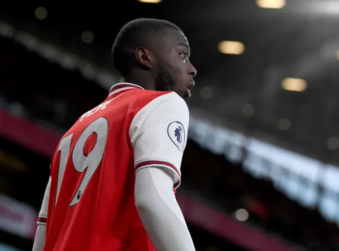 Framed Print : Arsenal's Nicolas Pepe in Action Against Crystal Palace - Premier League 2019-20