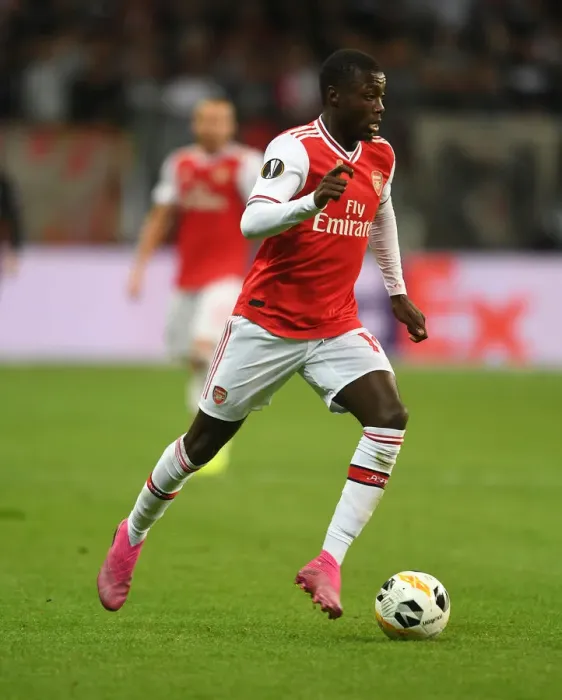 Framed Print : Arsenal's Nicolas Pepe in Action against Eintracht Frankfurt in UEFA Europa League Group F Framed Print : Arsenal's Nicolas Pepe in Action against Eintracht Frankfurt in UEFA Europa League Group F