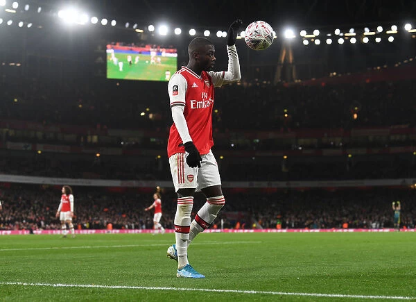 Arsenal's Nicolas Pepe in Action against Leeds United in FA Cup Third Round
