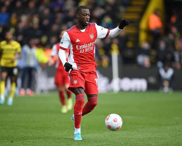 Arsenal's Nicolas Pepe in Action: Premier League Clash with Watford, 2021-22