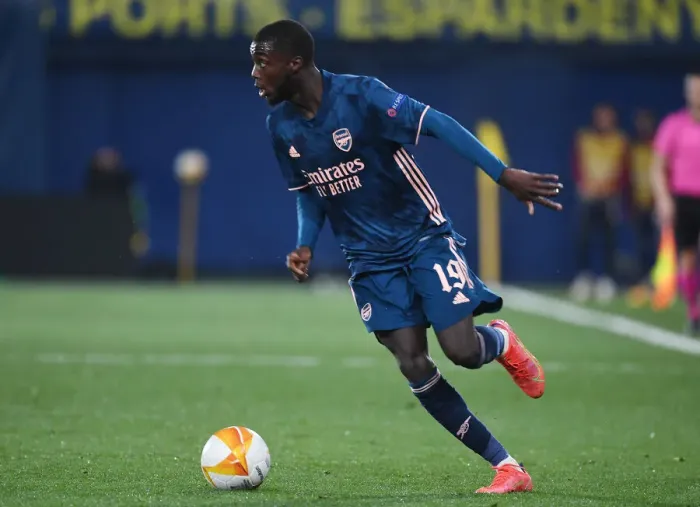 Framed Print : Arsenal's Nicolas Pepe in Action: UEFA Europa League Semi-Final vs Villarreal (2020-21) - Villarreal, Spain Framed Print : Arsenal's Nicolas Pepe in Action: UEFA Europa League Semi-Final vs Villarreal (2020-21) - Villarreal, Spain