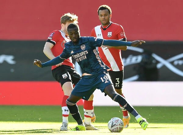 Arsenal's Nicolas Pepe in FA Cup Action: Southampton vs Arsenal (FA Cup 4th Round 2021)