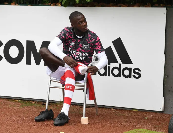Framed Print : Arsenal's Nicolas Pepe Gears Up for Arsenal v Millwall Pre-Season Friendly Framed Print : Arsenal's Nicolas Pepe Gears Up for Arsenal v Millwall Pre-Season Friendly