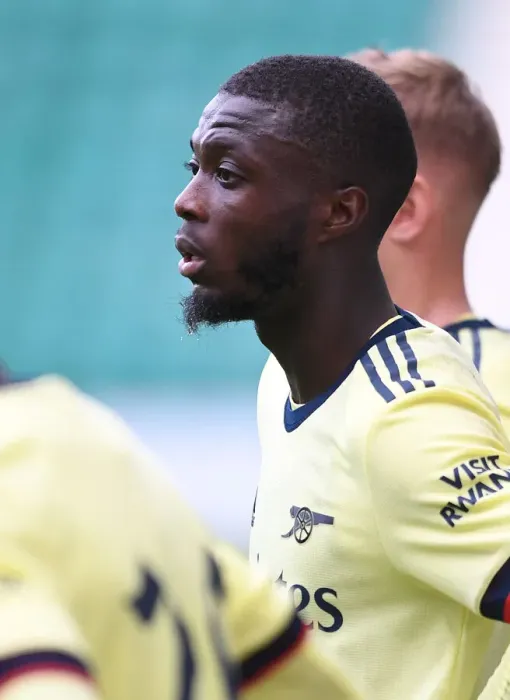Framed Print : Arsenal's Nicolas Pepe Poses after Hibernian Friendly Match in Edinburgh