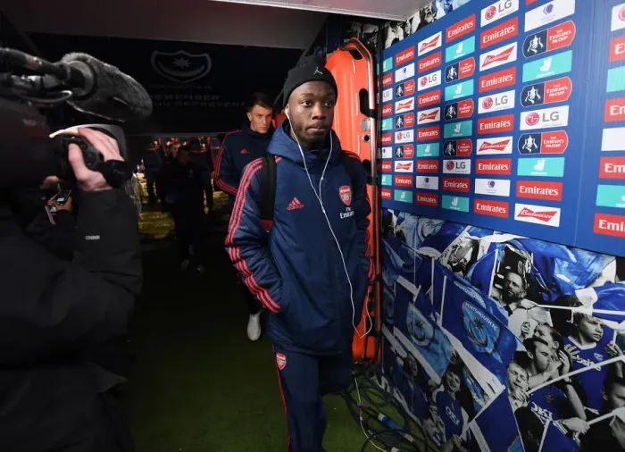 Framed Print : Arsenal's Nicolas Pepe Prepares for FA Cup Fifth Round Clash Against Portsmouth
