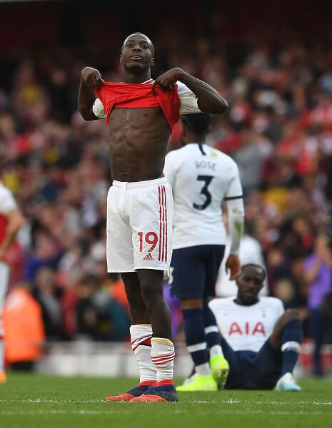 Arsenal's Nicolas Pepe Reacts After Arsenal FC vs. Tottenham Hotspur in the 2019-20 Premier League