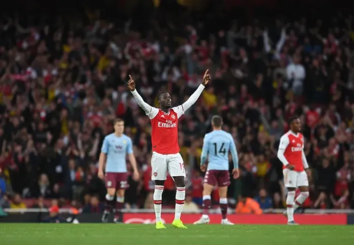 Framed Print : Arsenal's Nicolas Pepe Reacts After Arsenal FC vs Aston Villa, Premier League 2019-20 Framed Print : Arsenal's Nicolas Pepe Reacts After Arsenal FC vs Aston Villa, Premier League 2019-20