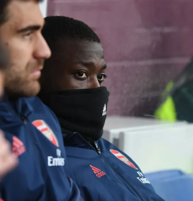 Framed Print : Arsenal's Nicolas Pepe Ready to Enter the Field: Burnley vs Arsenal, Premier League 2019-2020 Framed Print : Arsenal's Nicolas Pepe Ready to Enter the Field: Burnley vs Arsenal, Premier League 2019-2020