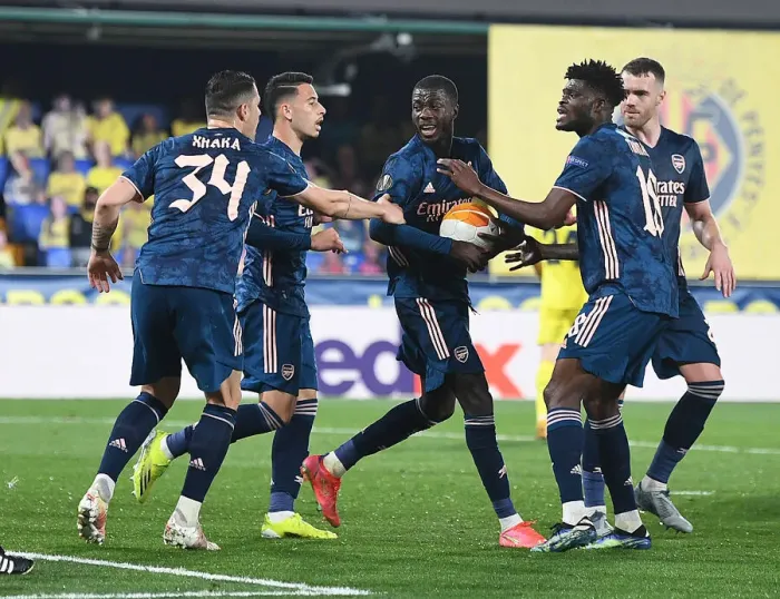 Framed Print : Arsenal's Nicolas Pepe Scores in Europa League Semi-Final vs. Villarreal Framed Print : Arsenal's Nicolas Pepe Scores in Europa League Semi-Final vs. Villarreal