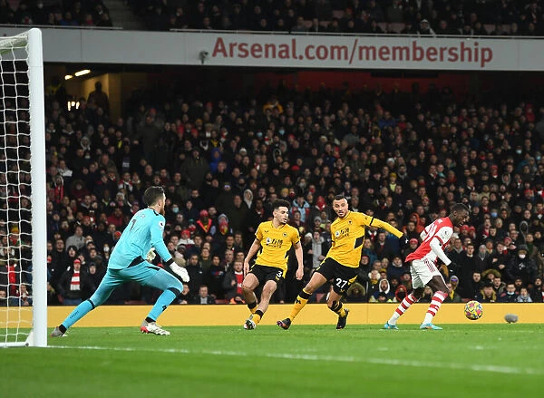 Arsenal's Nicolas Pepe Scores First Goal Against Wolverhampton Wanderers in 2021-22 Premier League