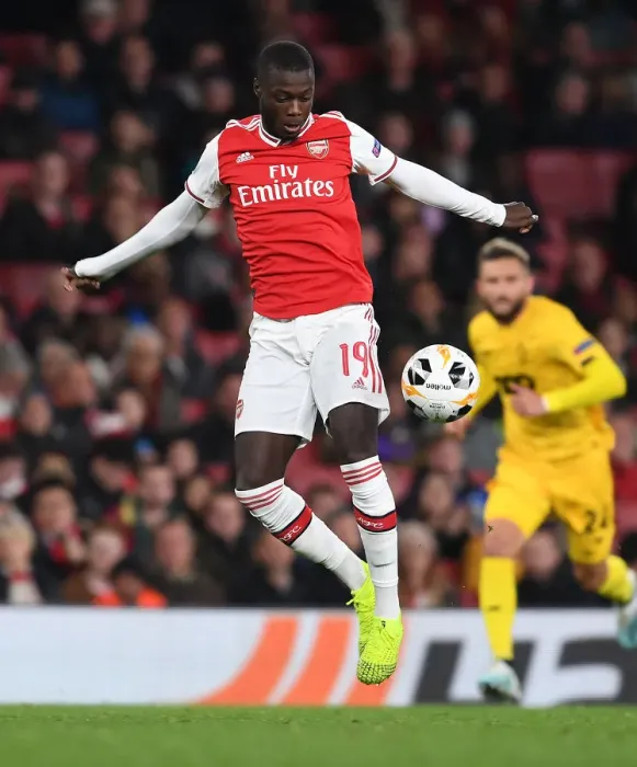 Framed Print : Arsenal's Nicolas Pepe Shines: Arsenal Crush Standard Liege in Europa League