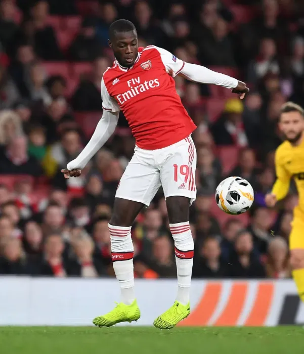 Framed Print : Arsenal's Nicolas Pepe Shines: Overpowering Standard Liege in Europa League