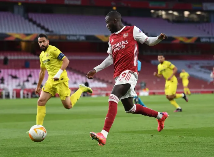 Framed Print : Arsenal's Nicolas Pepe in UEFA Europa League Semi-Final: Arsenal vs Villarreal CF (Behind Closed Doors) Framed Print : Arsenal's Nicolas Pepe in UEFA Europa League Semi-Final: Arsenal vs Villarreal CF (Behind Closed Doors)