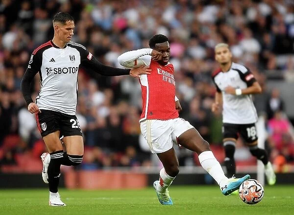 Arsenal's Nketiah in Action: Arsenal FC vs Fulham FC, Premier League 2023-24
