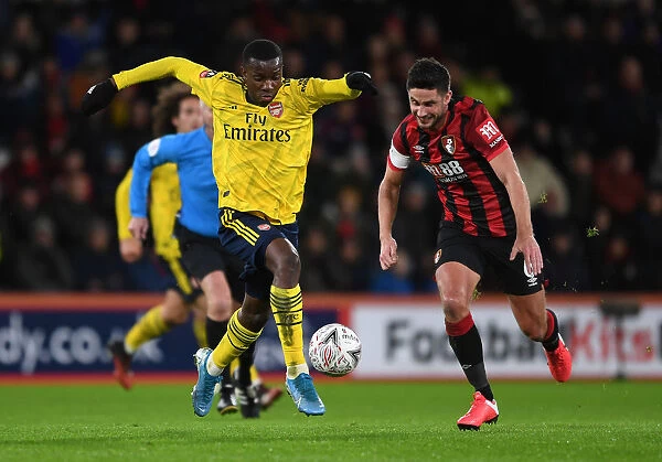 Arsenal's Nketiah Clashes with Surman in FA Cup Battle