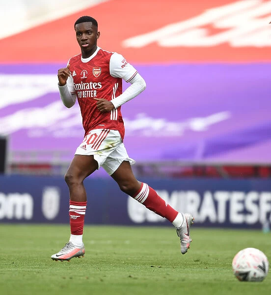 Arsenal's Nketiah at Empty FA Cup Final Against Chelsea, 2020