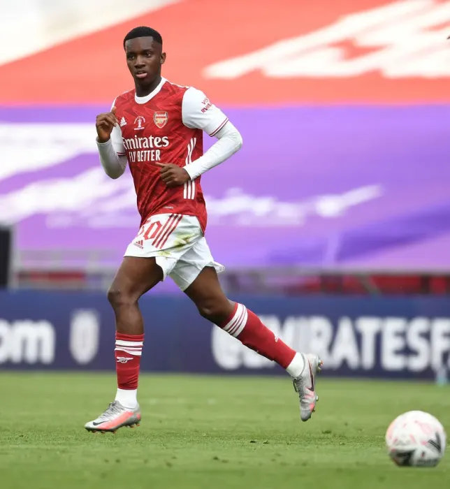 Framed Print : Arsenal's Nketiah at Empty FA Cup Final Against Chelsea, 2020