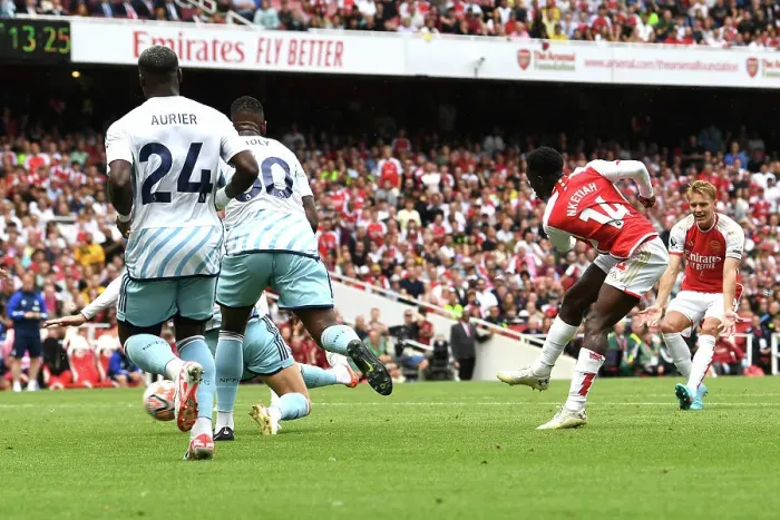 Framed Print : Arsenal's Nketiah Scores First Goal of 2023-24 Premier League Season Against Nottingham Forest Framed Print : Arsenal's Nketiah Scores First Goal of 2023-24 Premier League Season Against Nottingham Forest