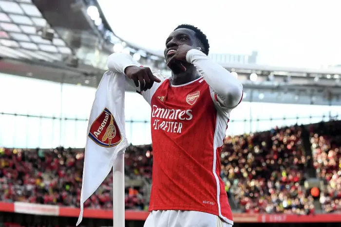 Framed Print : Arsenal's Nketiah Scores First Goal of 2023-24 Season in Emirates Cup Win Against AS Monaco
