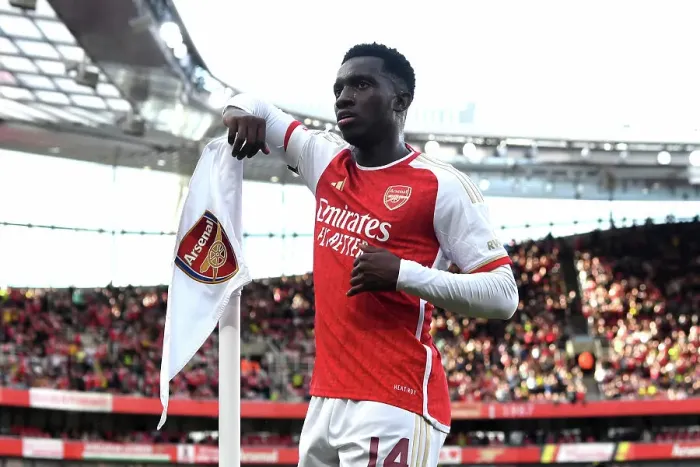 Framed Print : Arsenal's Nketiah Scores First Goal: Arsenal FC vs AS Monaco, Emirates Cup 2023-24