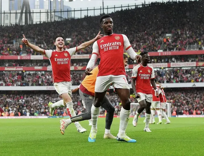 Framed Print : Arsenal's Nketiah Scores Second Goal in Arsenal's Victory over Fulham (2023-24) Framed Print : Arsenal's Nketiah Scores Second Goal in Arsenal's Victory over Fulham (2023-24)