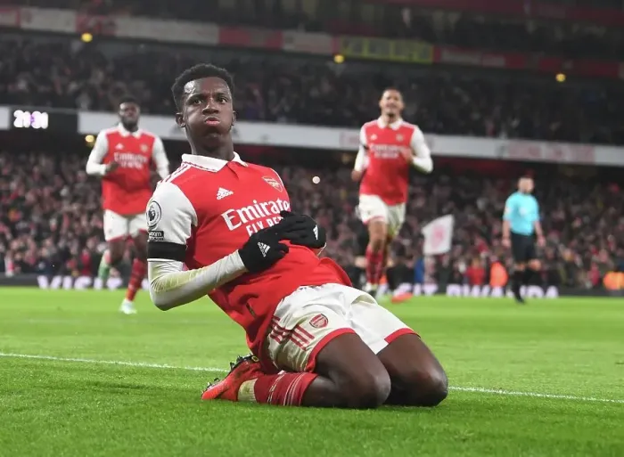 Framed Print : Arsenal's Nketiah Scores Second Goal in Arsenal's Victory over West Ham United (2022-23) Framed Print : Arsenal's Nketiah Scores Second Goal in Arsenal's Victory over West Ham United (2022-23)