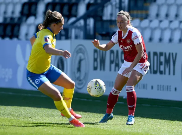 Framed Print : Arsenal's Nobbs Shines in Pressure-Packed Arsenal Women's Victory Over Brighton at Empty Meadow Park Framed Print : Arsenal's Nobbs Shines in Pressure-Packed Arsenal Women's Victory Over Brighton at Empty Meadow Park