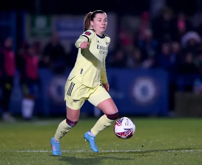 Framed Print : Arsenal's Noelle Maritz in Action against Chelsea Women in FA WSL Clash