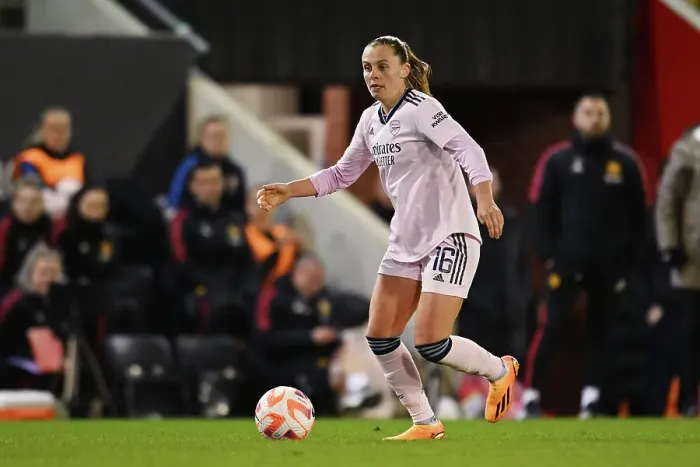 Framed Print : Arsenal's Noelle Maritz in Action: FA Women's Super League Showdown - Arsenal vs Manchester United