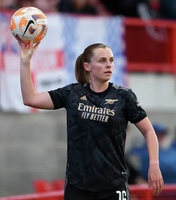 Framed Print : Arsenal's Noelle Maritz Readies for Throw-In at Brighton & Hove Albion Women's Super League Match Framed Print : Arsenal's Noelle Maritz Readies for Throw-In at Brighton & Hove Albion Women's Super League Match