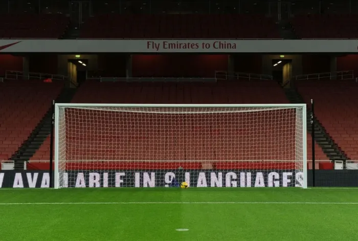 Framed Print : Arsenal's North Bank Goal vs Hull City (2013-14)