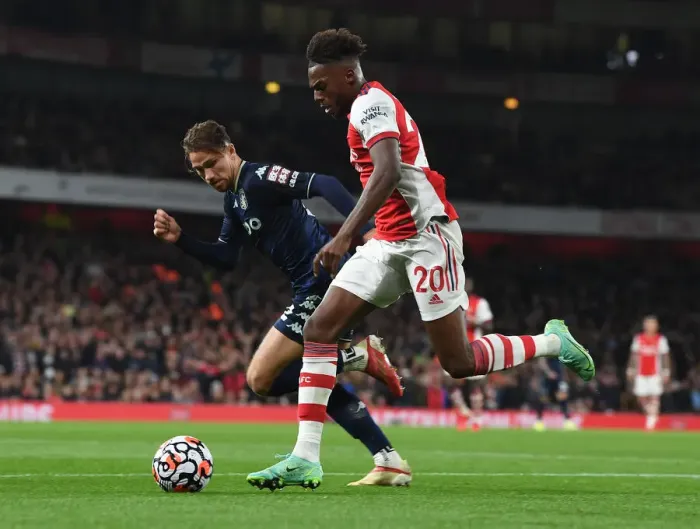 Framed Print : Arsenal's Nuno Tavares in Action: Arsenal vs Aston Villa, Premier League 2021-22 Framed Print : Arsenal's Nuno Tavares in Action: Arsenal vs Aston Villa, Premier League 2021-22