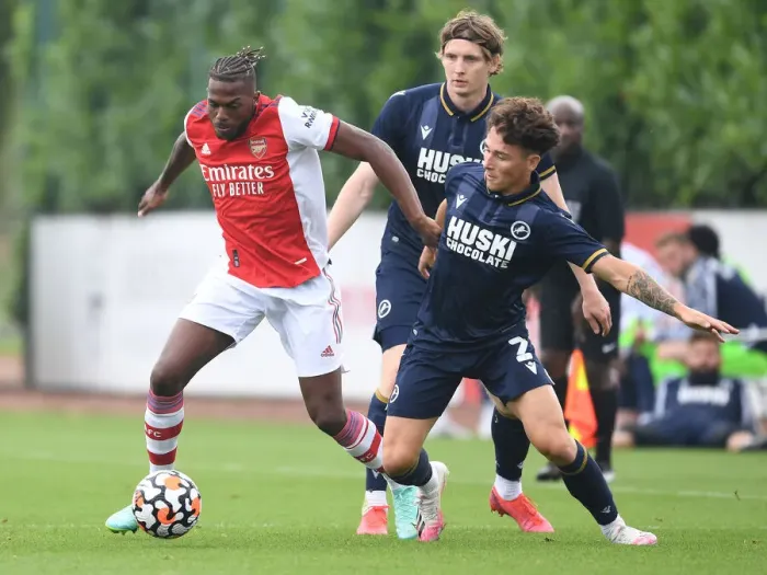 Framed Print : Arsenal's Nuno Tavares in Action: Pre-Season Friendly vs Millwall (2021-22)