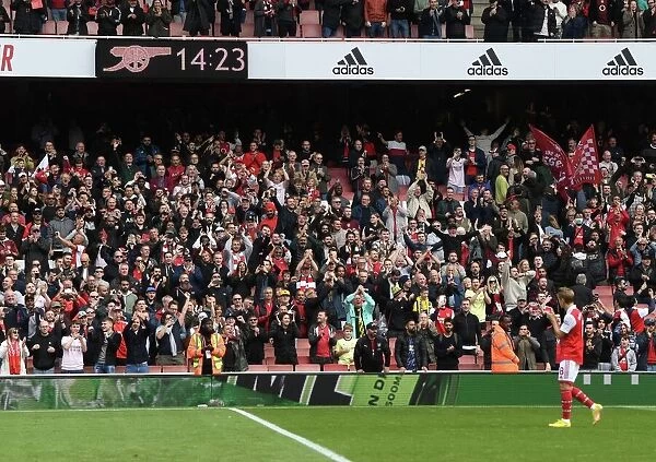 Arsenal's Odegaard Applauds Fans After Hard-Fought Arsenal v Tottenham Match, 2022-23 Premier League